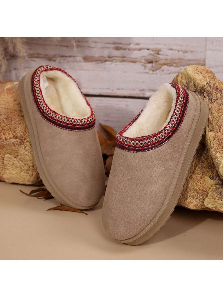 Women's Sandals Platform Snow Boots - Warm Shoes For Outdoor Non Slip Comfort, Winter Slippers With Thickened Flat Soles Brown Winter Shoes For Momen - Image 32