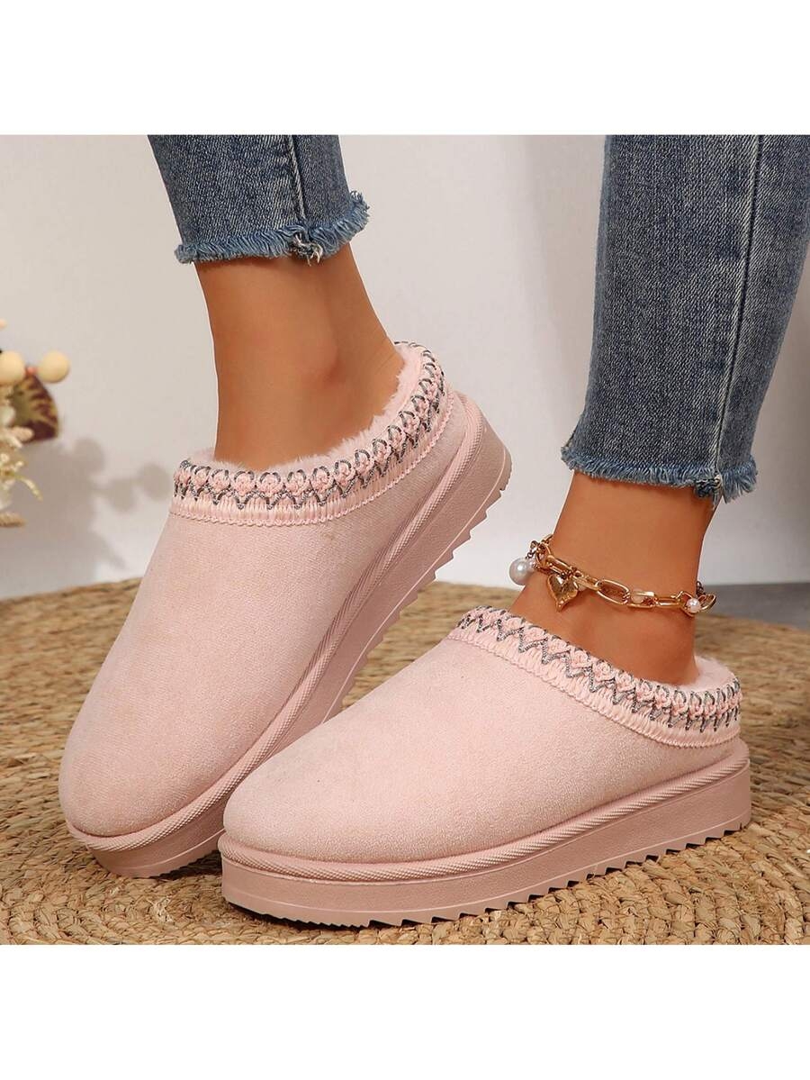 Women's Sandals Platform Snow Boots - Warm Shoes For Outdoor Non Slip Comfort, Winter Slippers With Thickened Flat Soles Brown Winter Shoes For Momen - Image 37
