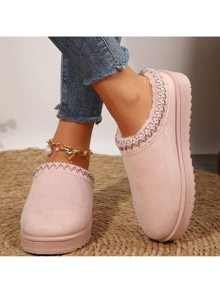 Women's Sandals Platform Snow Boots - Warm Shoes For Outdoor Non Slip Comfort, Winter Slippers With Thickened Flat Soles Brown Winter Shoes For Momen - Image 38