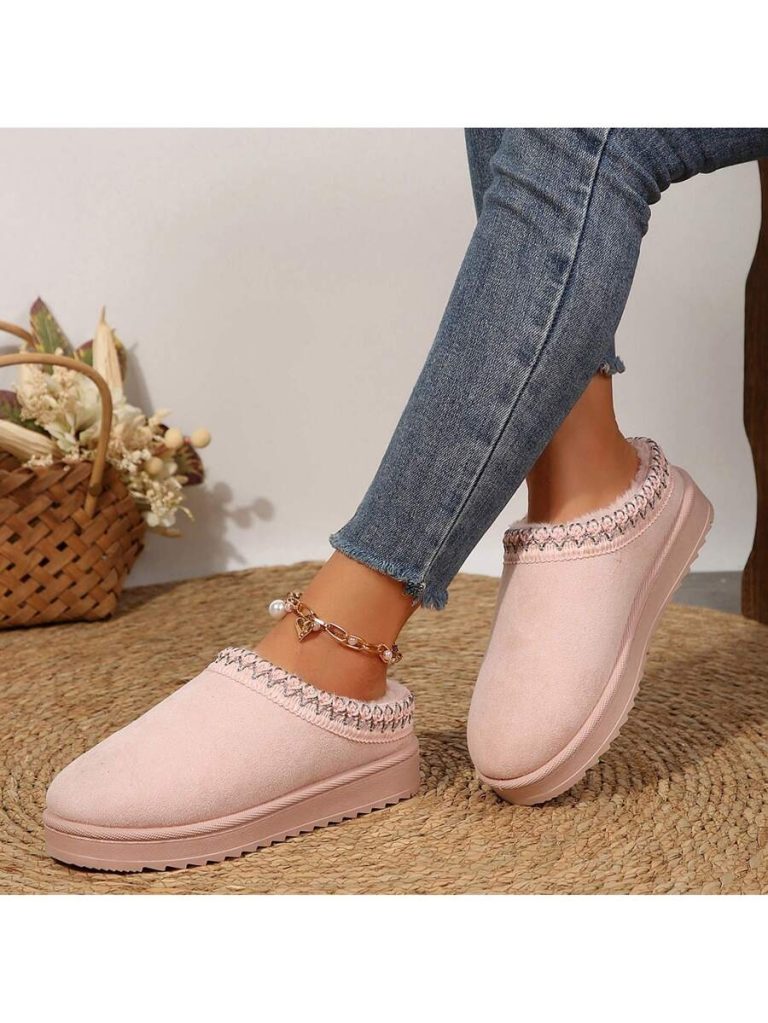 Women's Sandals Platform Snow Boots - Warm Shoes For Outdoor Non Slip Comfort, Winter Slippers With Thickened Flat Soles Brown Winter Shoes For Momen - Image 40