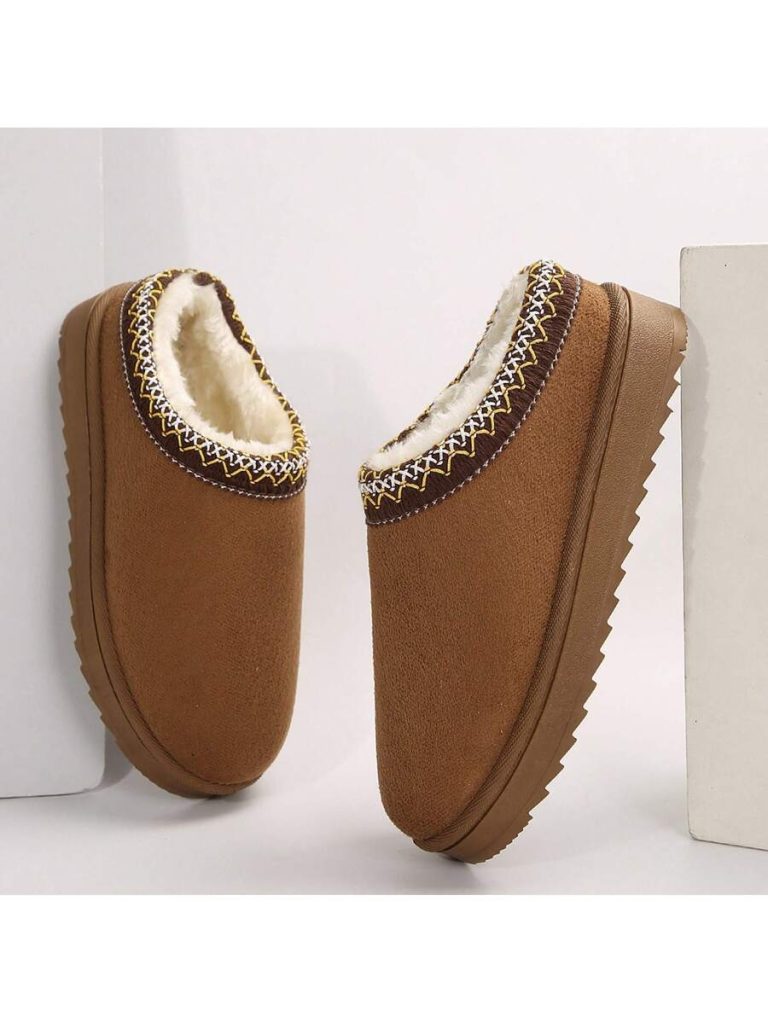 Women's Sandals Platform Snow Boots - Warm Shoes For Outdoor Non Slip Comfort, Winter Slippers With Thickened Flat Soles Brown Winter Shoes For Momen - Image 45