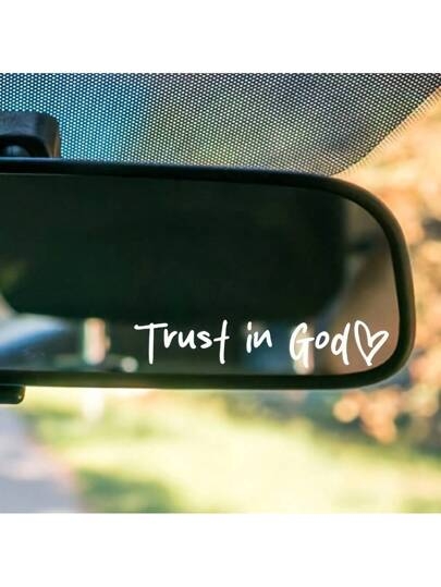 Bible Church Mirror Stickers - Trust In God, Faith Hope For Love, Self-Adhesive Shiny Appearance, Teacher Religious Gifts, "Trust In God" With Heart Graphics - Christian Church Decorations For Churches, Homes, Schools And Offices!