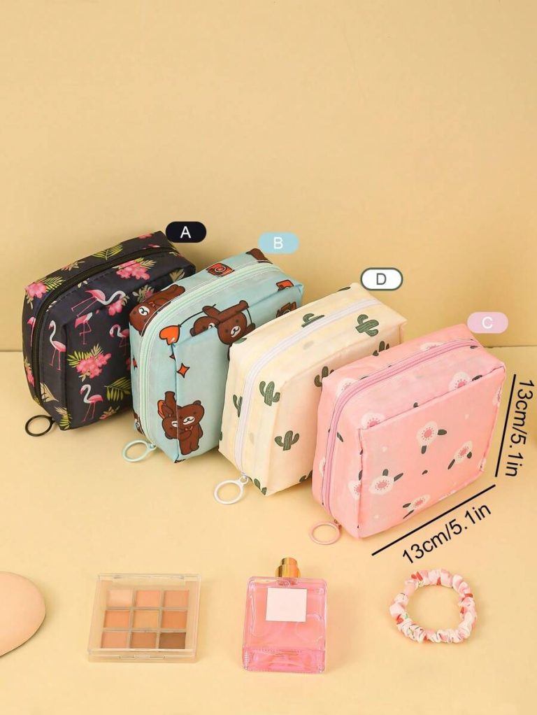SHEIN 1PC Portable Sanitary Napkin Storage Bag, Zipper Oxford Cloth Menstrual Pad Bag, Stylish And Practical Multi-Function Travel Storage Bag - Perfect For Toiletries, Sanitary Napkins, Lipstick Bag, Coin Purse, Portable Storage Bag,Travel Wash Bag For Girls Women Ladies,And Makeup For Teen Girls Women Ladies,Back To School,Office & School Supplies Christmas For Holiday Gift Giving,Boho Vibes - Image 10