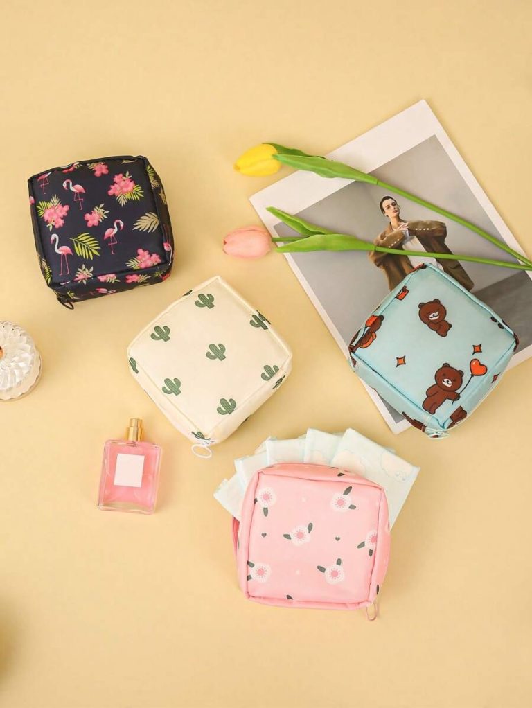 SHEIN 1PC Portable Sanitary Napkin Storage Bag, Zipper Oxford Cloth Menstrual Pad Bag, Stylish And Practical Multi-Function Travel Storage Bag - Perfect For Toiletries, Sanitary Napkins, Lipstick Bag, Coin Purse, Portable Storage Bag,Travel Wash Bag For Girls Women Ladies,And Makeup For Teen Girls Women Ladies,Back To School,Office & School Supplies Christmas For Holiday Gift Giving,Boho Vibes - Image 11