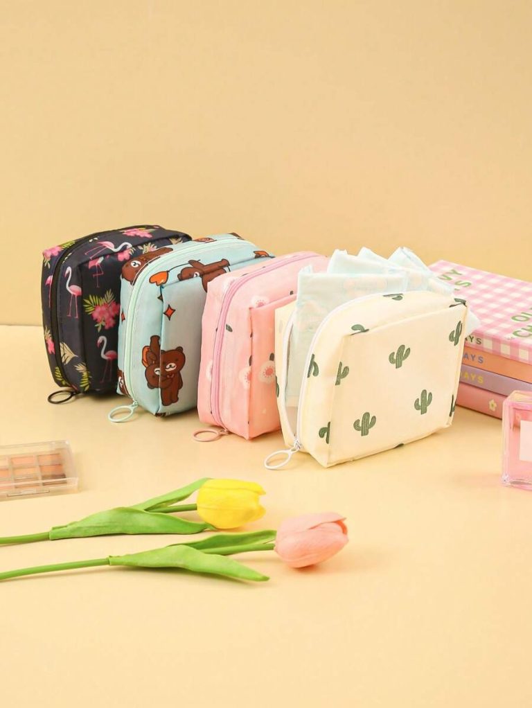 SHEIN 1PC Portable Sanitary Napkin Storage Bag, Zipper Oxford Cloth Menstrual Pad Bag, Stylish And Practical Multi-Function Travel Storage Bag - Perfect For Toiletries, Sanitary Napkins, Lipstick Bag, Coin Purse, Portable Storage Bag,Travel Wash Bag For Girls Women Ladies,And Makeup For Teen Girls Women Ladies,Back To School,Office & School Supplies Christmas For Holiday Gift Giving,Boho Vibes - Image 13