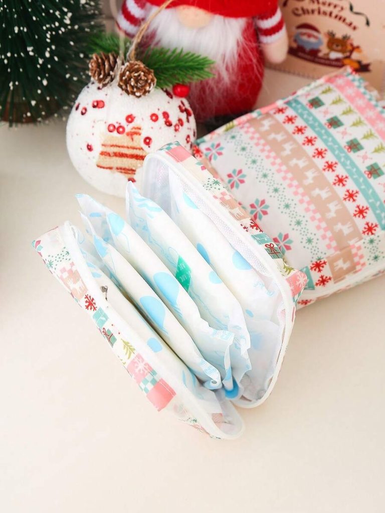 SHEIN 1PC Portable Sanitary Napkin Storage Bag, Zipper Oxford Cloth Menstrual Pad Bag, Stylish And Practical Multi-Function Travel Storage Bag - Perfect For Toiletries, Sanitary Napkins, Lipstick Bag, Coin Purse, Portable Storage Bag,Travel Wash Bag For Girls Women Ladies,And Makeup For Teen Girls Women Ladies,Back To School,Office & School Supplies Christmas For Holiday Gift Giving,Boho Vibes - Image 18