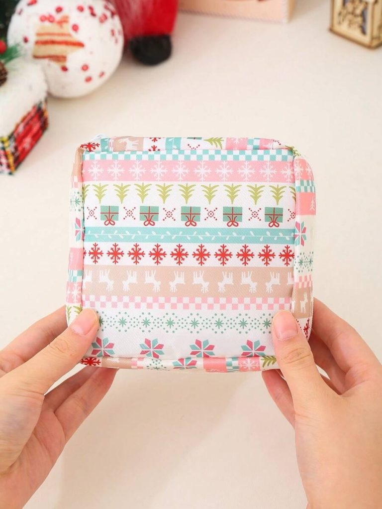 SHEIN 1PC Portable Sanitary Napkin Storage Bag, Zipper Oxford Cloth Menstrual Pad Bag, Stylish And Practical Multi-Function Travel Storage Bag - Perfect For Toiletries, Sanitary Napkins, Lipstick Bag, Coin Purse, Portable Storage Bag,Travel Wash Bag For Girls Women Ladies,And Makeup For Teen Girls Women Ladies,Back To School,Office & School Supplies Christmas For Holiday Gift Giving,Boho Vibes - Image 21
