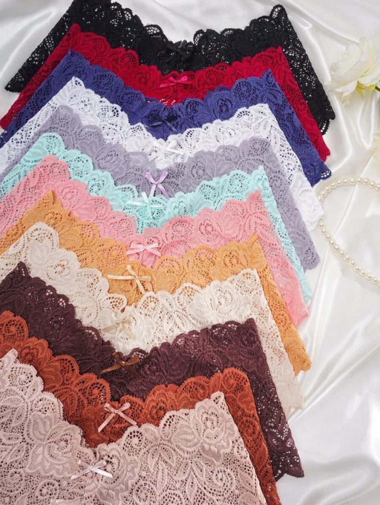 12pcs Lace Trim Sexy Triangle Panties For Women - Image 6