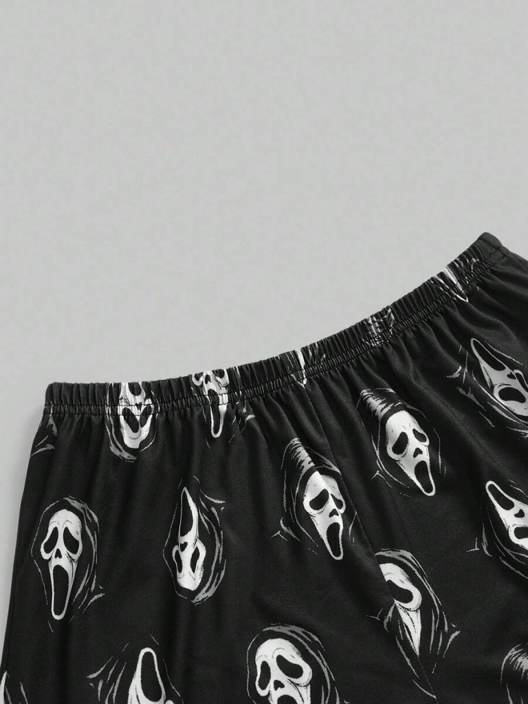 ROMWE Goth Women's Gothic Imp Pattern Contrast Color Strap Camisole & Shorts Casual Pajama Set - Image 17