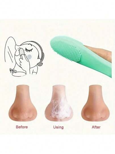 1PC Soft Silicone Nose Brush, Clean The Face, Remove Blackheads, Clean The Nose, Exfoliate, Wash The Face Brush, Easy To Carry For Travel