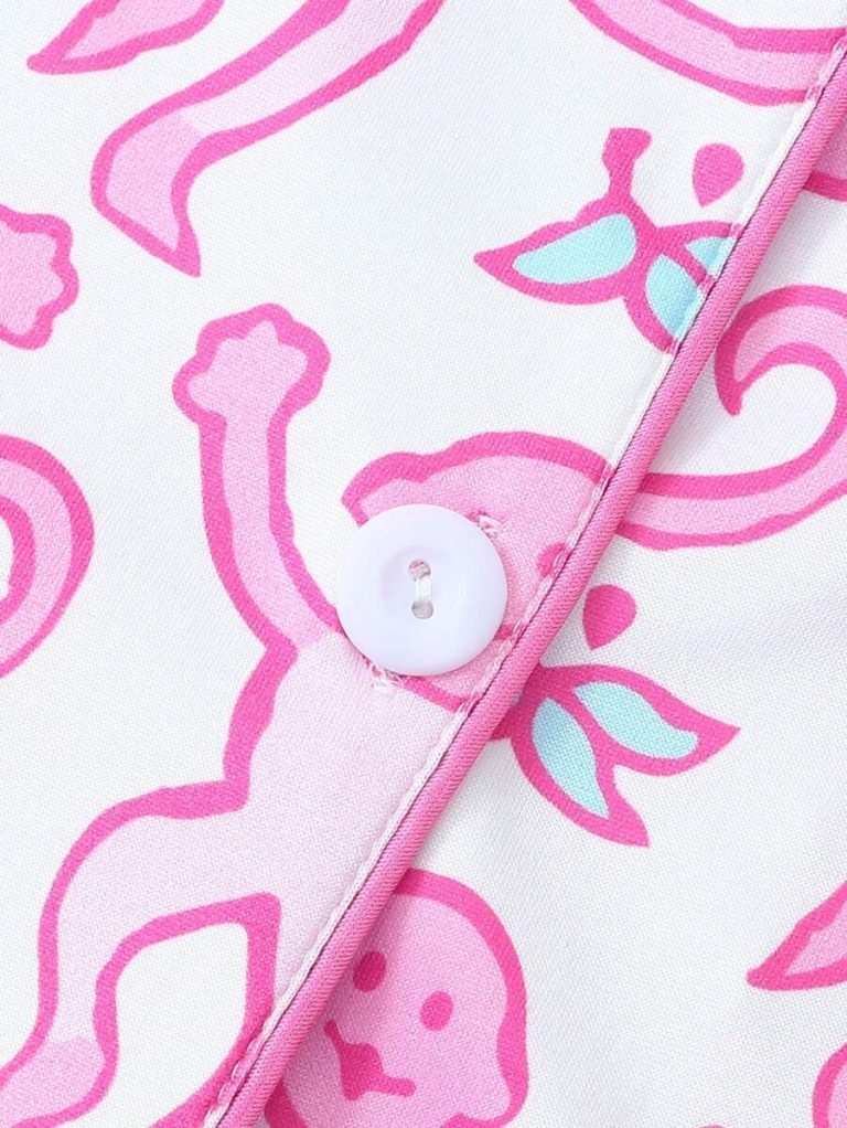 Monkey Print Women Short Sleeve & Short Pajama Set - Image 15