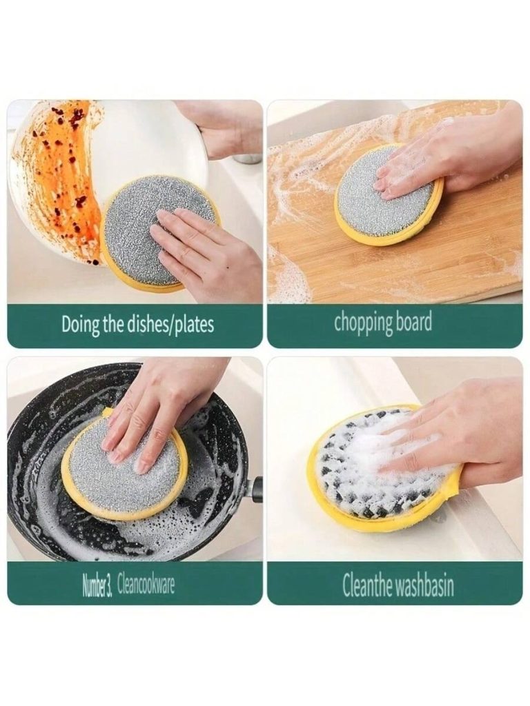 10 Pack Double-Sided Sponge Kitchen Dishwasher Sponge Brush - Image 4
