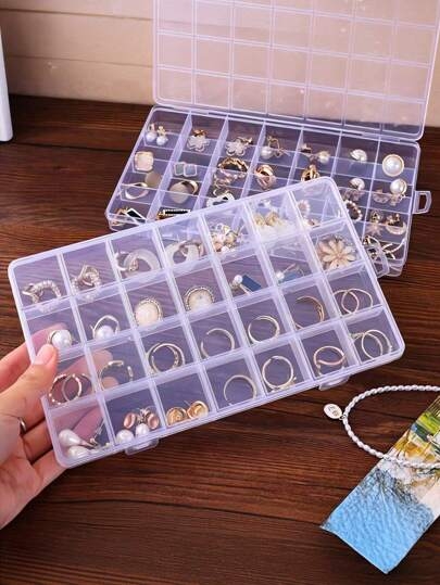 1pc Multi-Purpose Transparent Box Plastic Empty Storage Box, Used For Storing Earrings, Rings, Jewelry, Nail Art, Nail Tools, Nail Accessories, Jewelry Decoration And Storage. Gifts For Women Sun Travel Cool Back To School