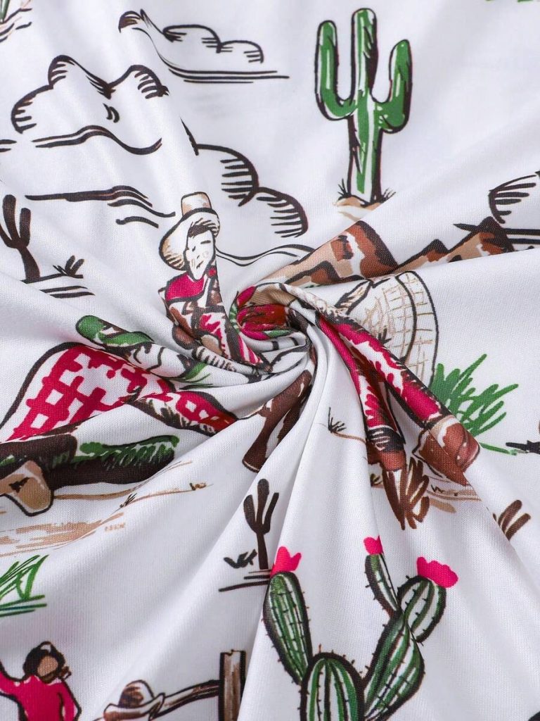 2pcs Women Western Cowgirl & Wagon Print Sleepwear Set, Elastic Waist, Cartoon Pattern, Short Sleeve Top And Shorts, Comfortable For All Seasons - Image 31