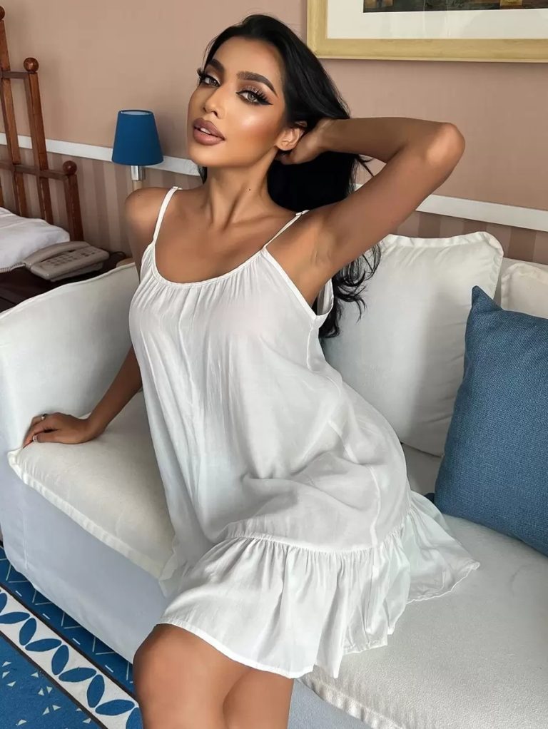 Ruffle Hem Cami Pajama Night Dress - Image 6