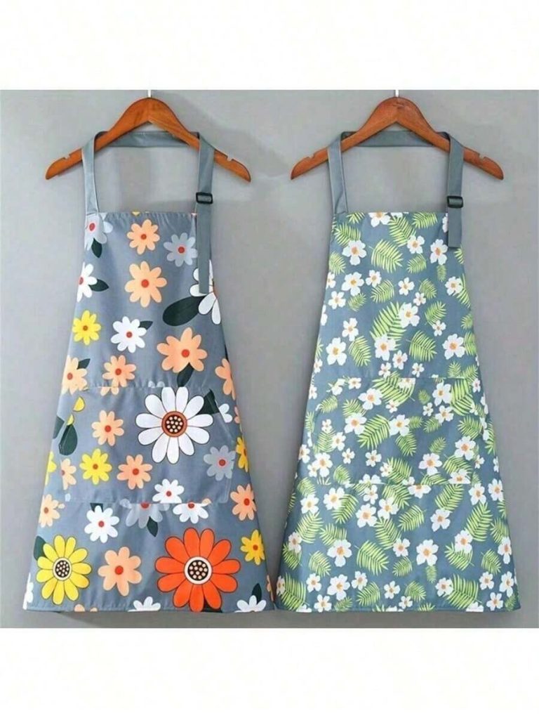 Kitchen Items 1pc Waterproof Floral Print Apron For Gardening And Cooking - Oil-Proof ,Kitchen,Bathroom,Home,Household Suppliers - Image 4