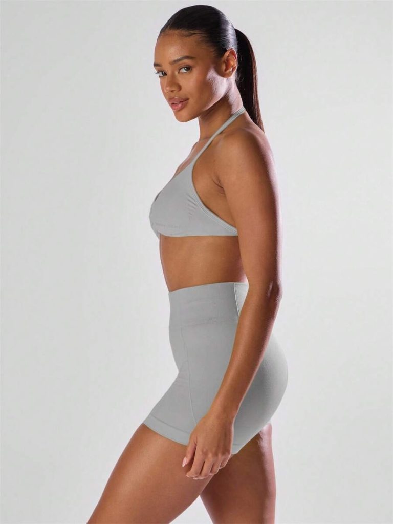 Musera Sport Solid Ruched Bust Open Back Halter Sports Bra , Active Comfy Workout Gym Running Run Clubpadel, Tennis, Pickleball - Image 29