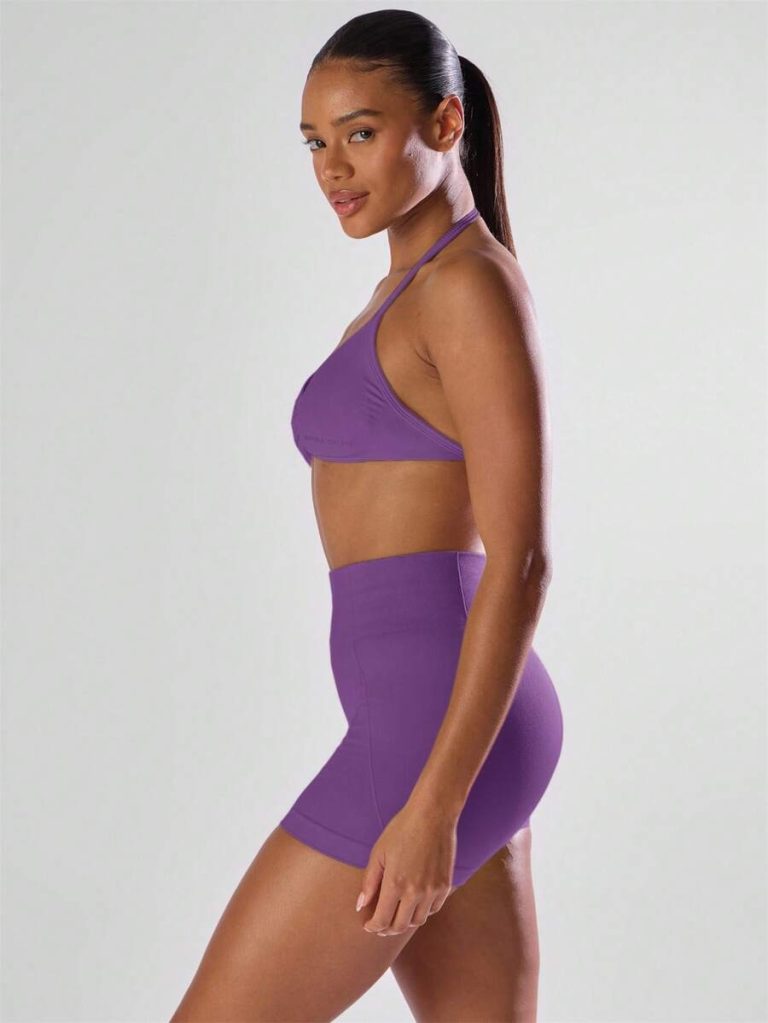 Musera Sport Solid Ruched Bust Open Back Halter Sports Bra , Active Comfy Workout Gym Running Run Clubpadel, Tennis, Pickleball - Image 53