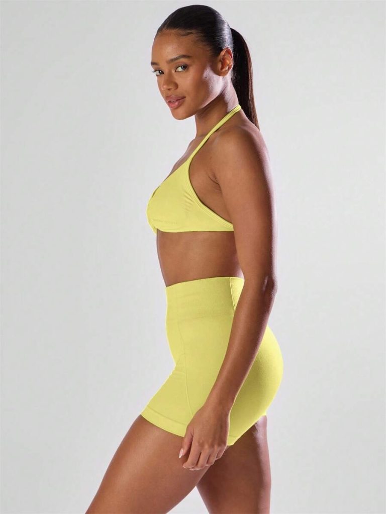 Musera Sport Solid Ruched Bust Open Back Halter Sports Bra , Active Comfy Workout Gym Running Run Clubpadel, Tennis, Pickleball - Image 71