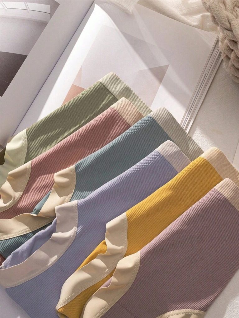 6pcs Women's Seamless High Waist Triangle Panties, Assorted Colors - Image 3