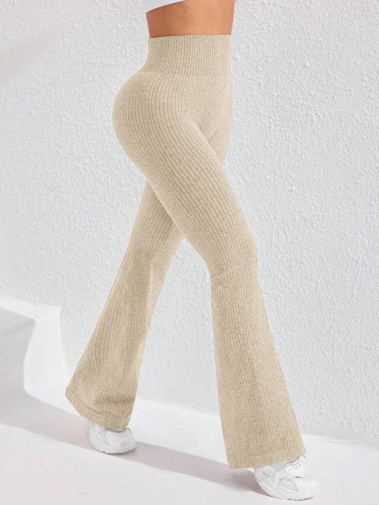 Studio SHEIN Sport 2pcs Seamless Sports Yoga Leggings Workout Leggings Ribbed Leggings Yoga Pants Ribbed Knit Leggings Wide Leg Leggings Knitted Leggings Flare Leggings Ribbed Wide Leg Leggings Flare Ribbed Leggings Leg Warmers Women Slouch Socks Women Thigh High Socks - Image 3