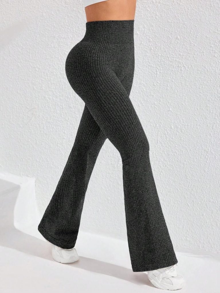 Studio SHEIN Sport 2pcs Seamless Sports Yoga Leggings Workout Leggings Ribbed Leggings Yoga Pants Ribbed Knit Leggings Wide Leg Leggings Knitted Leggings Flare Leggings Ribbed Wide Leg Leggings Flare Ribbed Leggings Leg Warmers Women Slouch Socks Women Thigh High Socks - Image 11