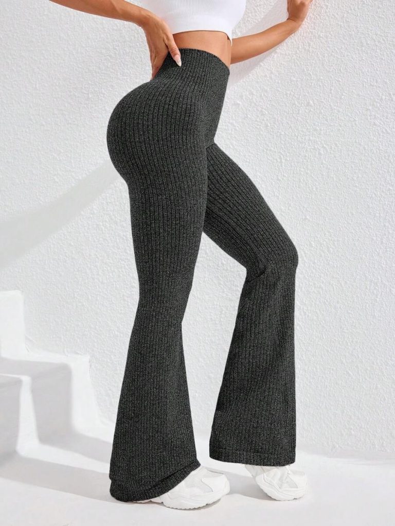 Studio SHEIN Sport 2pcs Seamless Sports Yoga Leggings Workout Leggings Ribbed Leggings Yoga Pants Ribbed Knit Leggings Wide Leg Leggings Knitted Leggings Flare Leggings Ribbed Wide Leg Leggings Flare Ribbed Leggings Leg Warmers Women Slouch Socks Women Thigh High Socks - Image 12