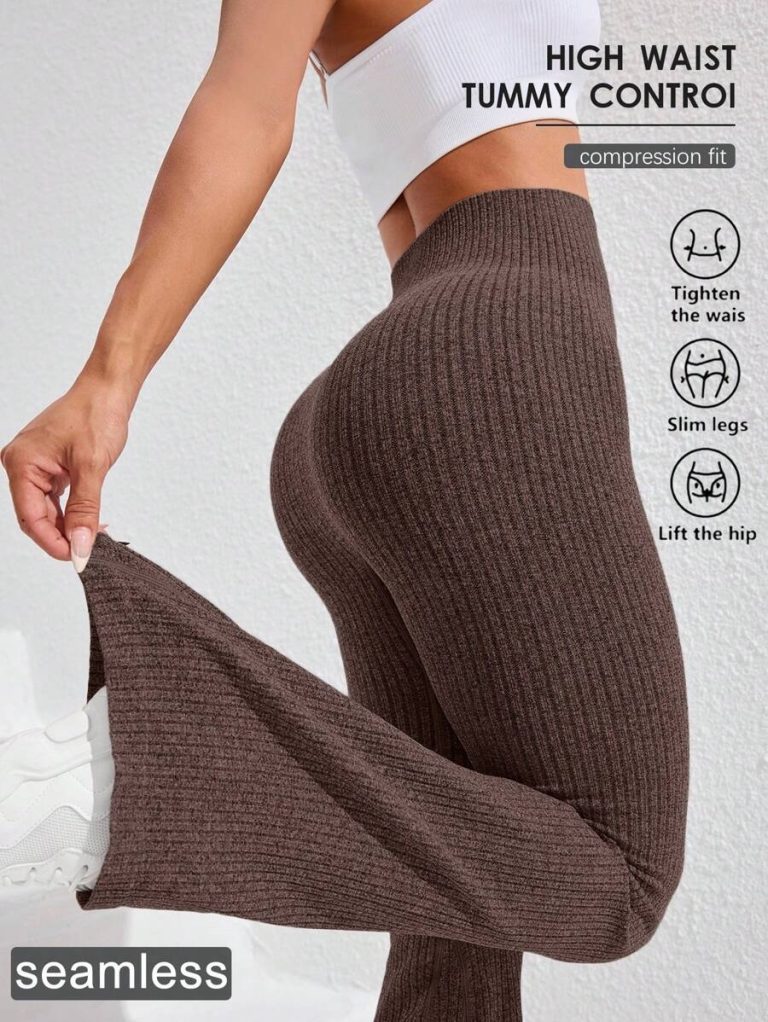 Studio SHEIN Sport 2pcs Seamless Sports Yoga Leggings Workout Leggings Ribbed Leggings Yoga Pants Ribbed Knit Leggings Wide Leg Leggings Knitted Leggings Flare Leggings Ribbed Wide Leg Leggings Flare Ribbed Leggings Leg Warmers Women Slouch Socks Women Thigh High Socks - Image 24