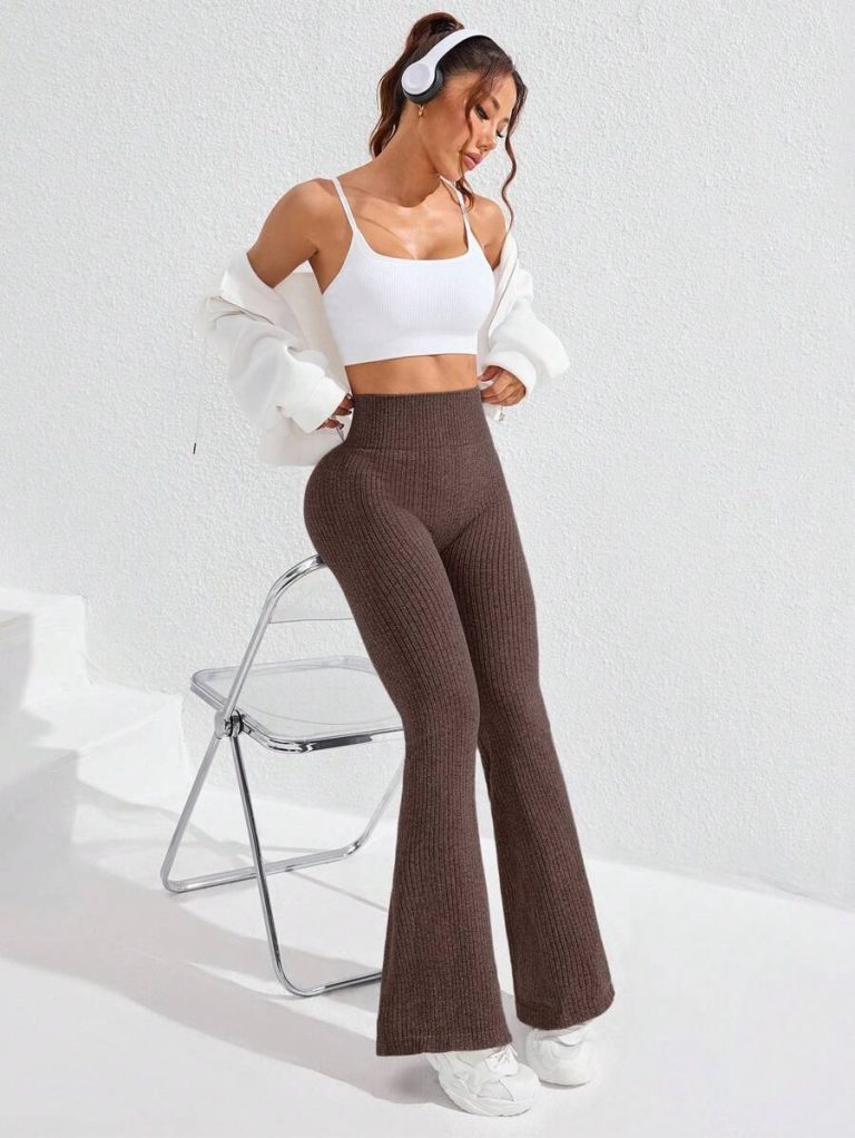 Studio SHEIN Sport 2pcs Seamless Sports Yoga Leggings Workout Leggings Ribbed Leggings Yoga Pants Ribbed Knit Leggings Wide Leg Leggings Knitted Leggings Flare Leggings Ribbed Wide Leg Leggings Flare Ribbed Leggings Leg Warmers Women Slouch Socks Women Thigh High Socks - Image 26