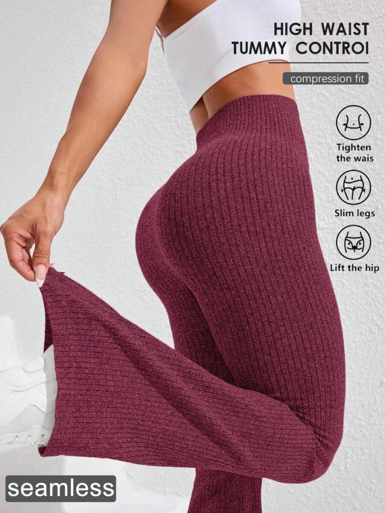 Studio SHEIN Sport 2pcs Seamless Sports Yoga Leggings Workout Leggings Ribbed Leggings Yoga Pants Ribbed Knit Leggings Wide Leg Leggings Knitted Leggings Flare Leggings Ribbed Wide Leg Leggings Flare Ribbed Leggings Leg Warmers Women Slouch Socks Women Thigh High Socks - Image 32