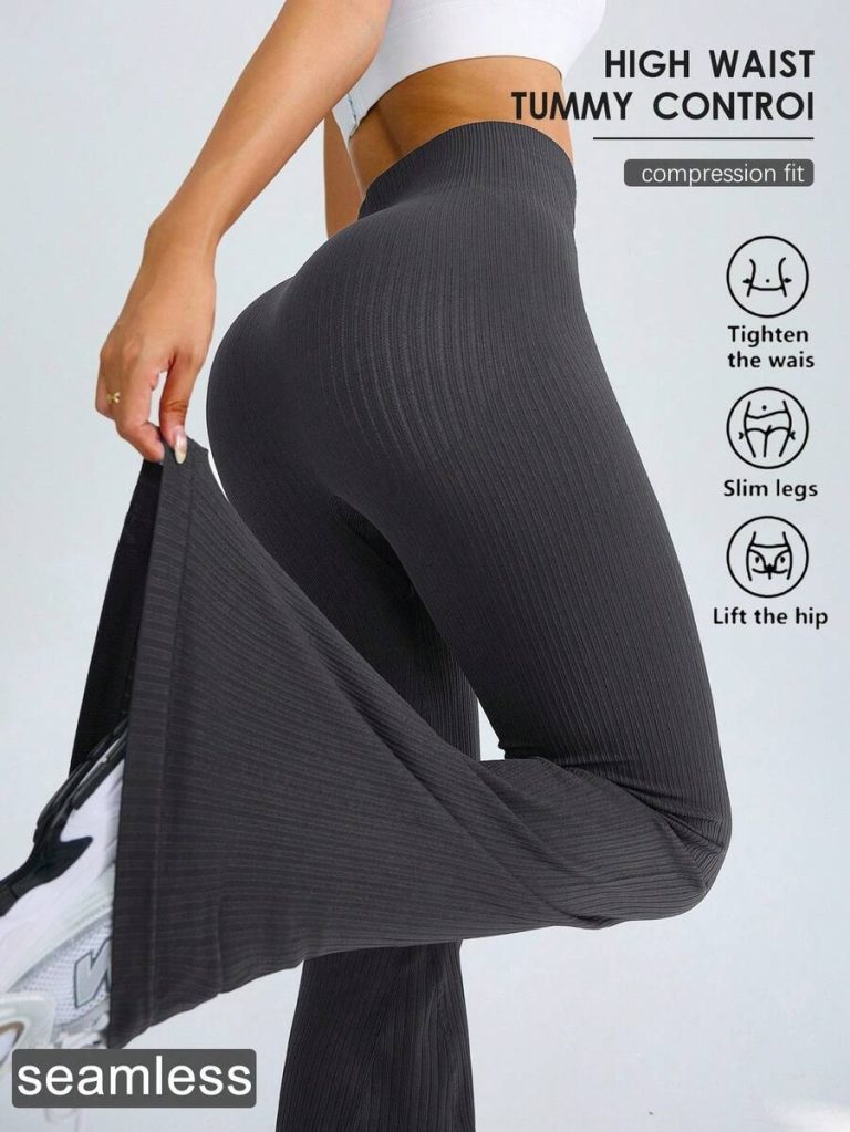 Studio SHEIN Sport 2pcs Seamless Sports Yoga Leggings Workout Leggings Ribbed Leggings Yoga Pants Ribbed Knit Leggings Wide Leg Leggings Knitted Leggings Flare Leggings Ribbed Wide Leg Leggings Flare Ribbed Leggings Leg Warmers Women Slouch Socks Women Thigh High Socks - Image 46