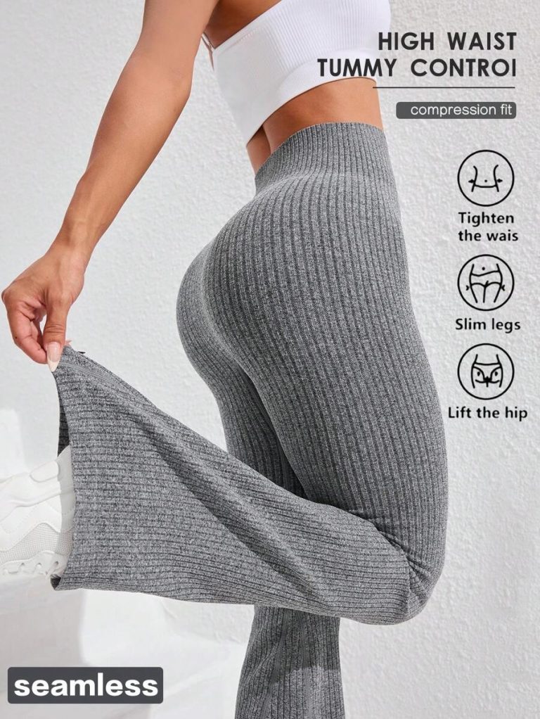 Studio SHEIN Sport 2pcs Seamless Sports Yoga Leggings Workout Leggings Ribbed Leggings Yoga Pants Ribbed Knit Leggings Wide Leg Leggings Knitted Leggings Flare Leggings Ribbed Wide Leg Leggings Flare Ribbed Leggings Leg Warmers Women Slouch Socks Women Thigh High Socks - Image 111