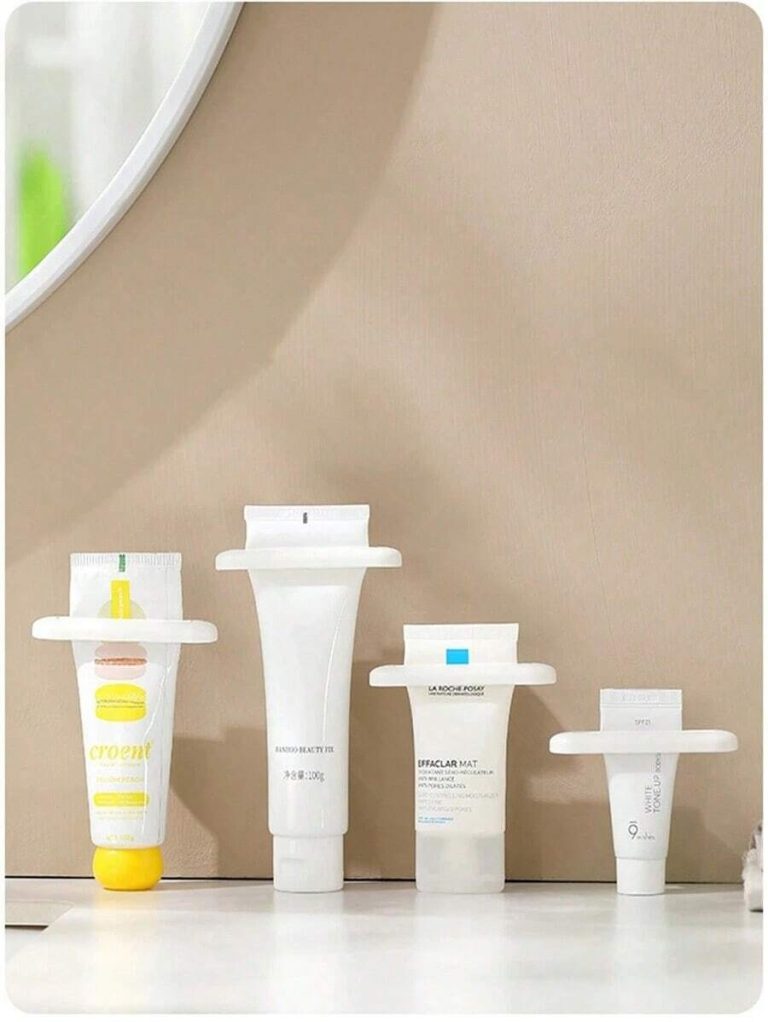 2pcs Manual Hand Cream Dispenser, Facial Cleanser, Toothpaste Squeezer, Japanese Style New Slouchy Creative Toothpaste Holders For Bathroom, Minimalist Design,Makeup,Cheap,Room Decor,Vanity,Travel,Bedroom,Makeup Accessories - Image 3