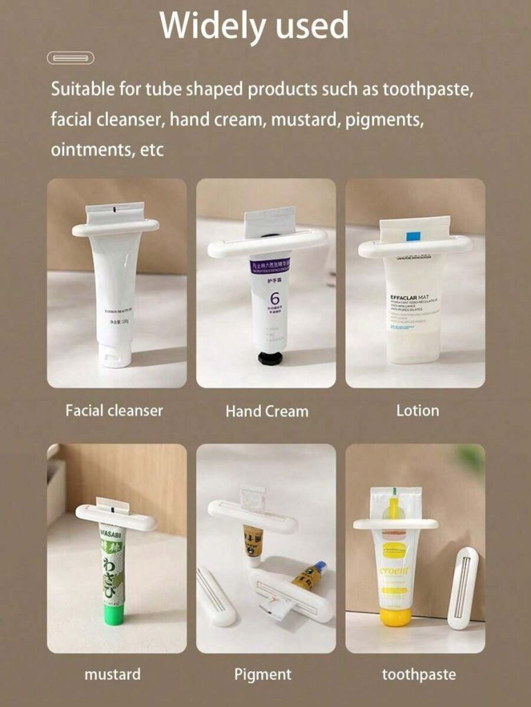 2pcs Manual Hand Cream Dispenser, Facial Cleanser, Toothpaste Squeezer, Japanese Style New Slouchy Creative Toothpaste Holders For Bathroom, Minimalist Design,Makeup,Cheap,Room Decor,Vanity,Travel,Bedroom,Makeup Accessories - Image 9