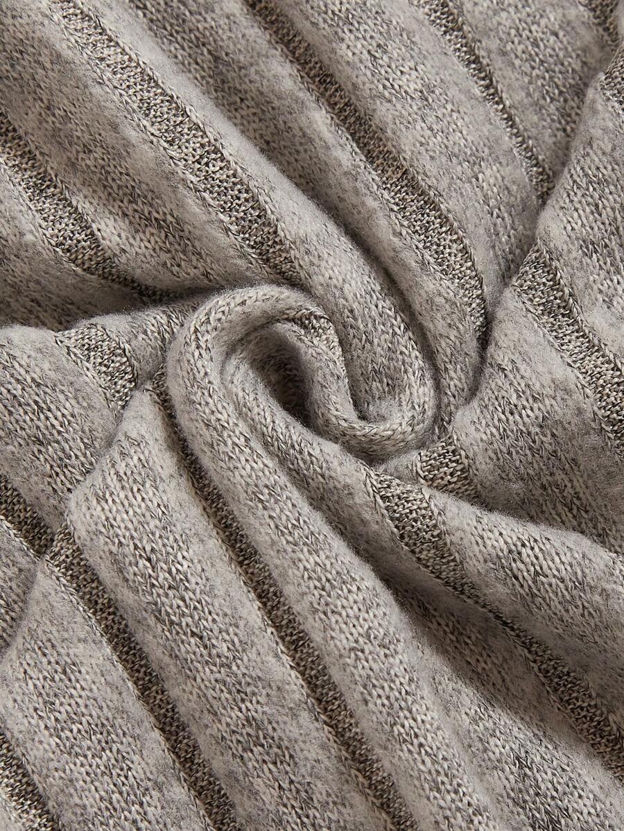 2pcs Simple Solid Color Ultra-Soft Thin Rib Fabric Loose Casual Slimming Plus Size Straight Leg Pants, Spring/Autumn, Fall Clothes - Image 5