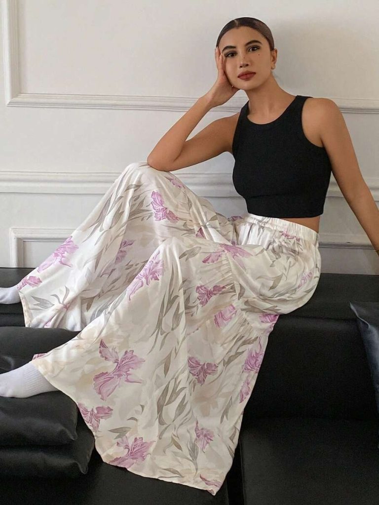 DAZY Women's Summer Lightweight Ditsy Floral Loose Wide Leg Pajama Pants, Fall - Image 27