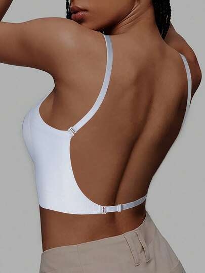 1/2 Pcs Seamless Backless Wireless Bra - 3-Way Cross-Back Design, Removable Pads & Adjustable Straps, Elegant Everyday Undergarment For Women, Comfortable Undergarment, Sleek Underwear, Smooth Texture