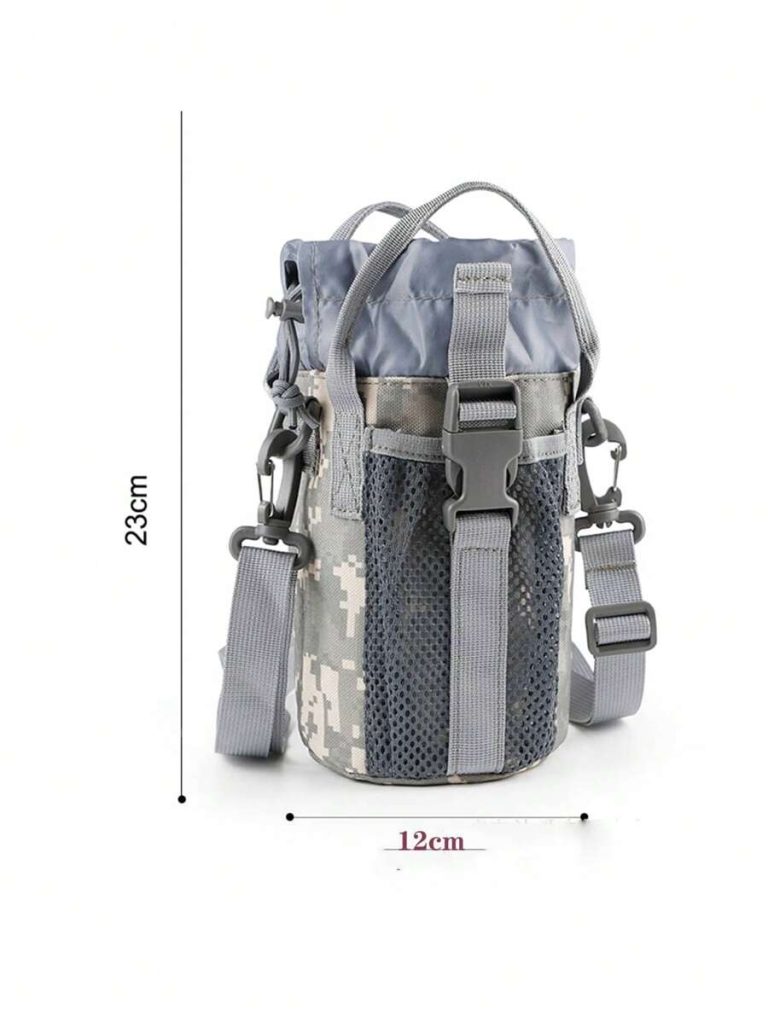 1Pc Nylon Water Bottle Carrier With Adjustable Shoulder Strap, Insulated Outdoor Hiking Camping Travel Accessory With Zippered Pockettravel Organizer Small Suitcase Accessories Home Cruise Essentials Travel Bag Mini Portable Travel Organizer Portable Holiday Organizer Great For Hiking And Outdoor Activities, With A Versatile Front Pocket Design For Easy Portability The Perfect Gift - Image 7