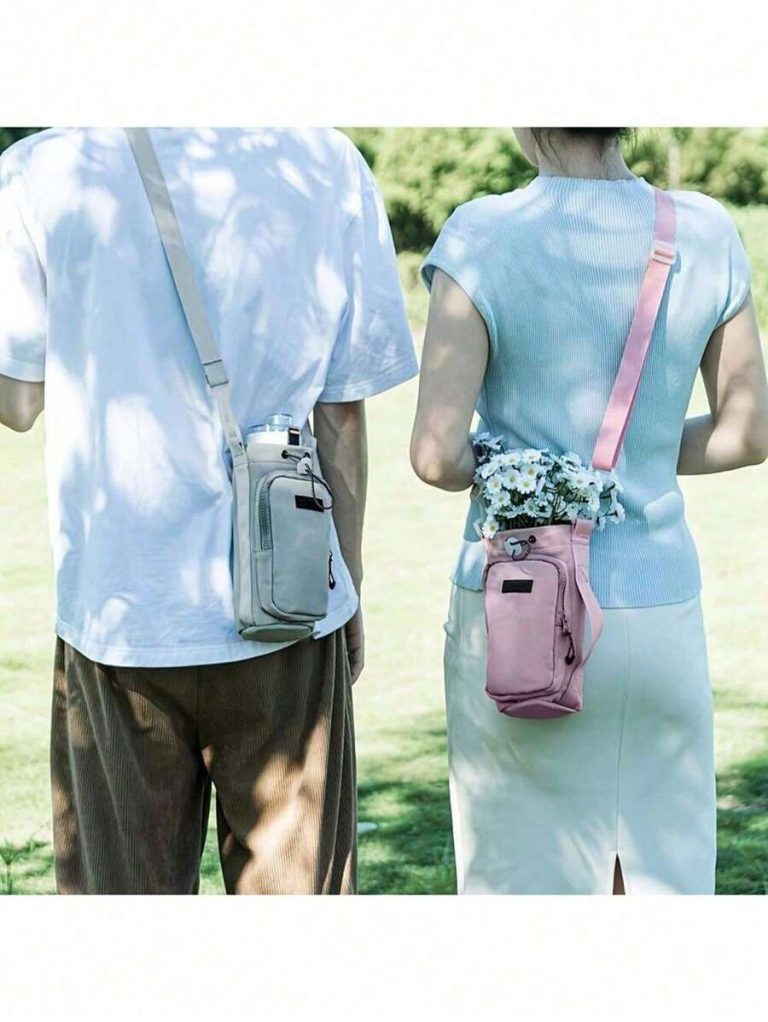 1Pc Nylon Water Bottle Carrier With Adjustable Shoulder Strap, Insulated Outdoor Hiking Camping Travel Accessory With Zippered Pockettravel Organizer Small Suitcase Accessories Home Cruise Essentials Travel Bag Mini Portable Travel Organizer Portable Holiday Organizer Great For Hiking And Outdoor Activities, With A Versatile Front Pocket Design For Easy Portability The Perfect Gift - Image 10