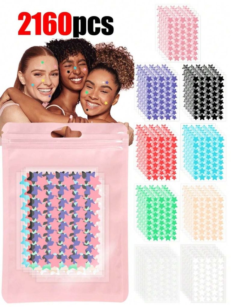 255pcs Pink, Black, White, Blue, Purple, Green, Star E-Star Facial Stickers, A Must-Have For Taking Photos, Facial Painting, Suitable For Various Parties, Gatherings, And Fun Activities. 102/51,Makeup,Cheap,Room Decor,Vanity,Travel,Bedroom,Makeup Accessories - Image 25