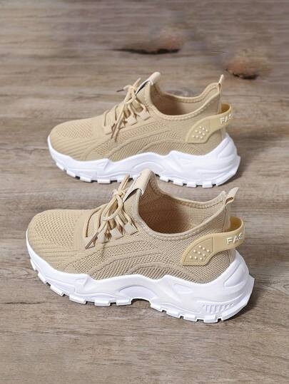 Breathable Mesh Sneakers] Lightweight Breathable Mesh Sneakers EVA Sole, Comfortable Ankle Support, Lace-Up Low-Top Running & Tennis Shoes For Men And Women, Retro Style, All-Season Wear, Fitness Wear