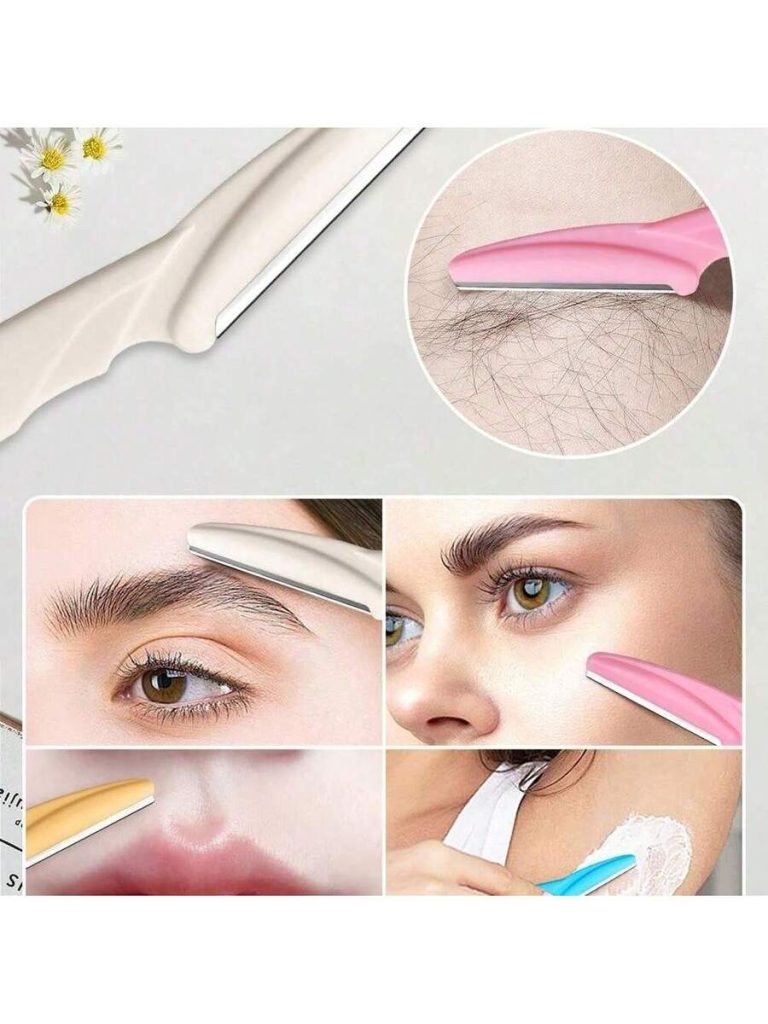 Set Multicolor Grooming Eyebrow Razor & Shaver Set, Eyebrow Trimmer & Shaver, Exfoliating Dermaplaning Tool, Body Hair Removal Trimmer And Face & Eyebrow Razor Set Long Handle Blade With Precision Cover Women Eyebrow Shaping Tools Suitable For Or Travel Use Multi-Function Eyebrow Trimmer, Sharp Stainless Steel Eyebrow Tools With Cover, For Eyebrow, Lip, Leg Hair & Gentle Effective Removal - Image 3