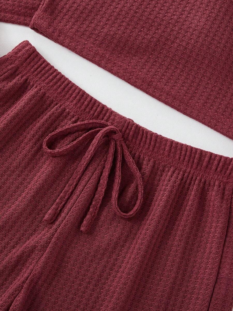 Drop Shoulder Tee & Cami Top & Shorts Lounge Set Outfit - Image 11