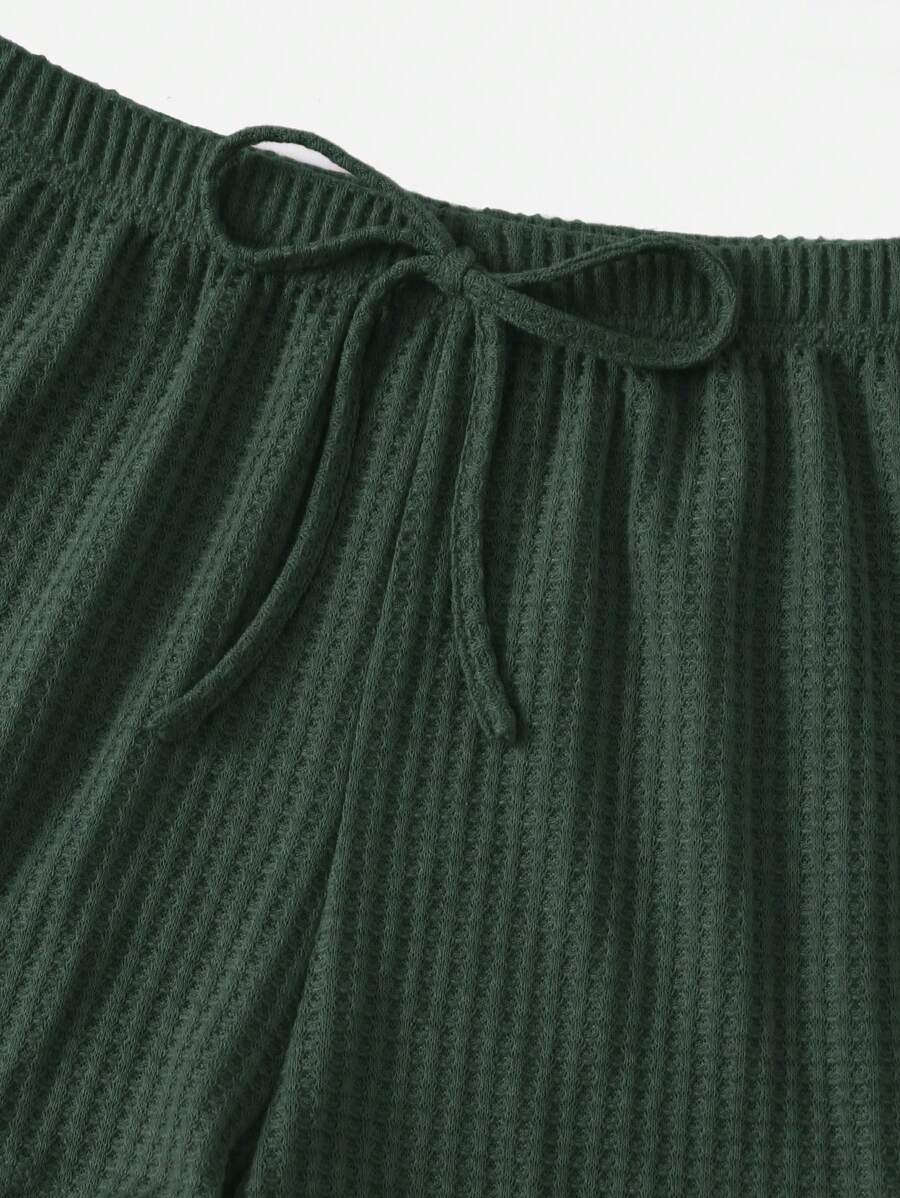 Drop Shoulder Tee & Cami Top & Shorts Lounge Set Outfit - Image 22