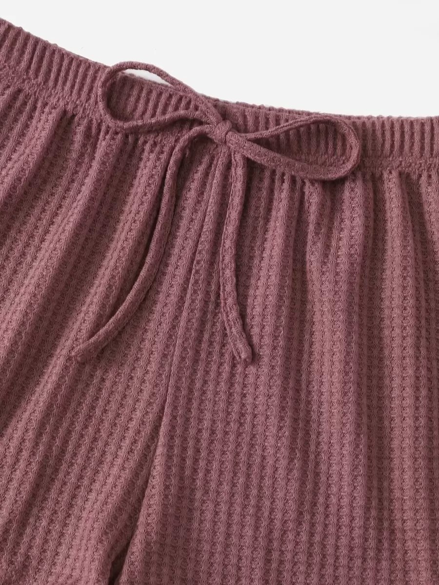 Drop Shoulder Tee & Cami Top & Shorts Lounge Set Outfit - Image 27