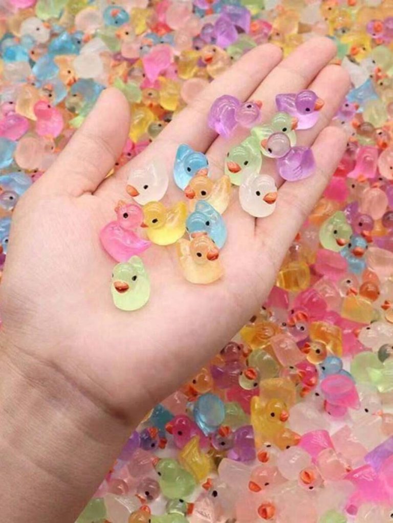 10/30/50pcs DIY Mini Yellow Duck, Glowing Mini Resin Yellow Duck, Mini Toy, Glowing Small Animal In The Dark, Suitable For Holiday Gifts, Sock Gifts, Party Gifts, Prank Games, Landscape Gardens - Image 4