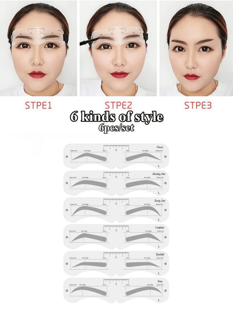 Eyebrow Shaper Template Can Be Reused For Elegant Eyebrow Makeup Tools 6PCS,Summer Style, Back To School Gift,Makeup,Cheap,Room Decor,Vanity,Travel,Bedroom,Makeup Accessories - Image 3