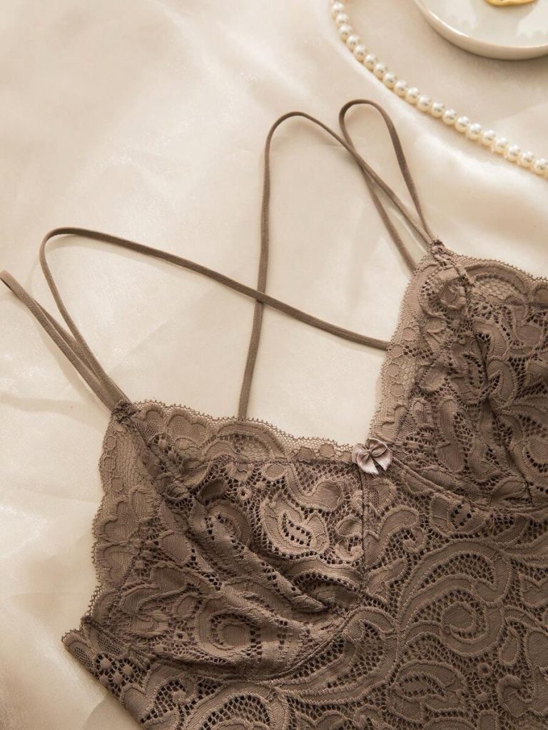 4pcs/Set Multicolor Sexy Women Lace Bra With Bow Decor, Criss-Cross Strap, No Padding & Underwire Lingerie Bowknot - Image 8
