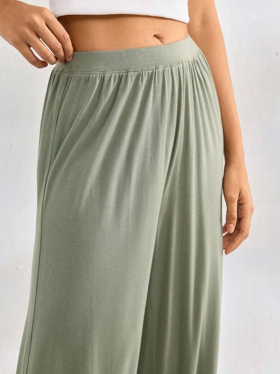 Ocili Leisure Comfortable Rayon Wide Leg Casual Pants-Melange Gray Holiday Season, Fall - Image 4