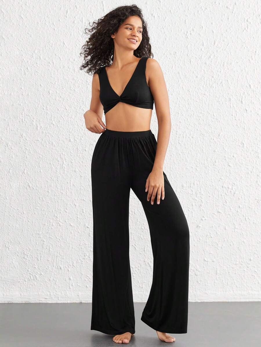 Ocili Leisure Comfortable Rayon Wide Leg Casual Pants-Melange Gray Holiday Season, Fall - Image 13